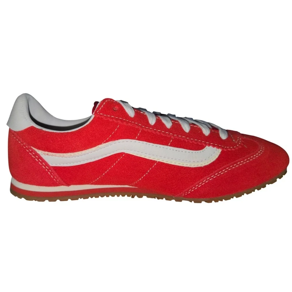 Vans Serio Super Lowpro Racing Red White Suede Sneakers Mens 7.5 W 9